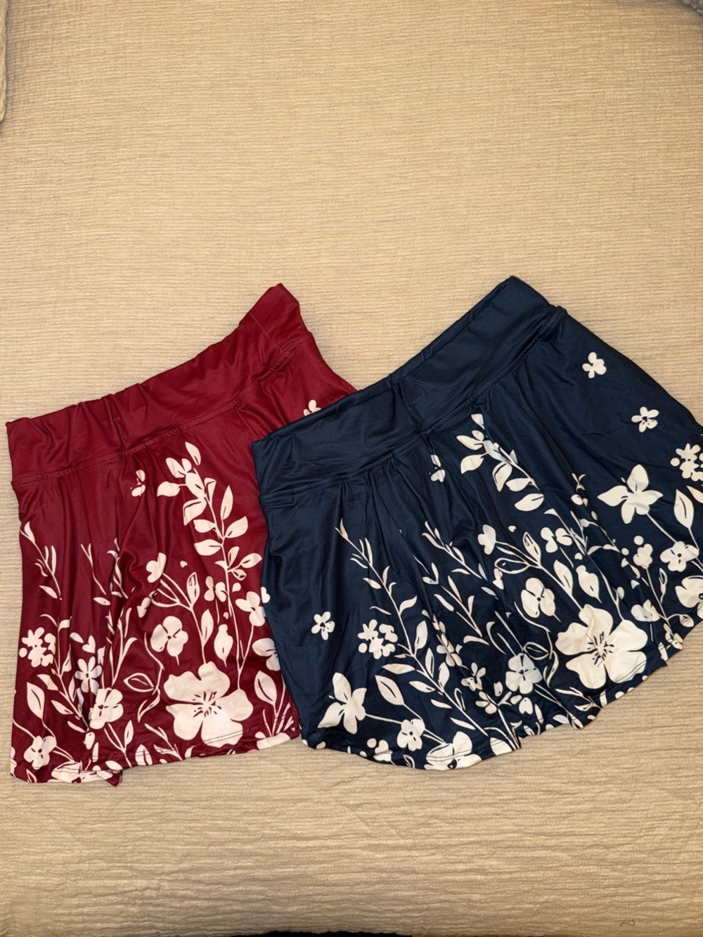 NEW Navy and Burgundy Floral Skort Duo S